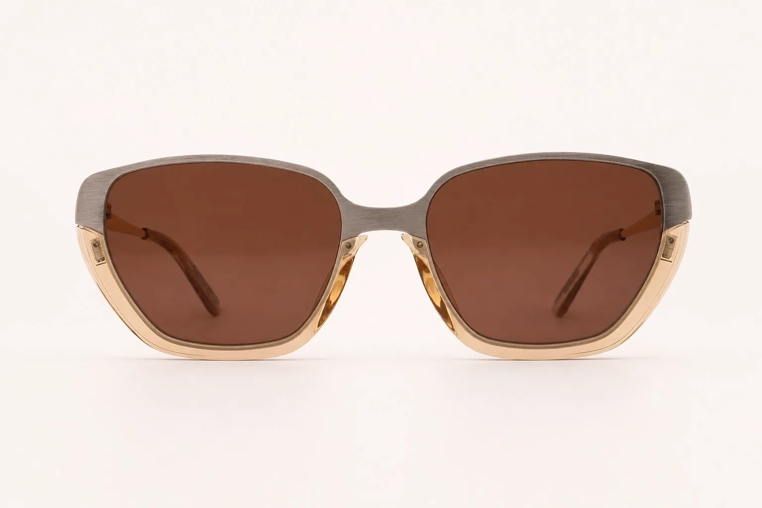 Two-tone acetate sun frame, front view.